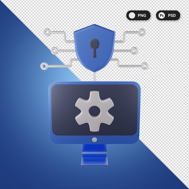 Beveiligingstechnologie 3d icon set