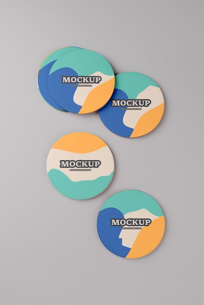 PSD beverage coaster design mockup