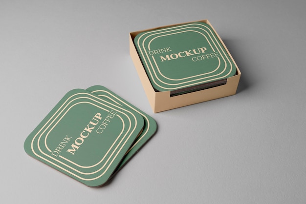 Beverage coaster design mockup