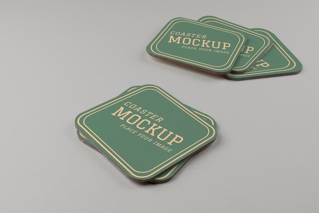 PSD beverage coaster design mockup