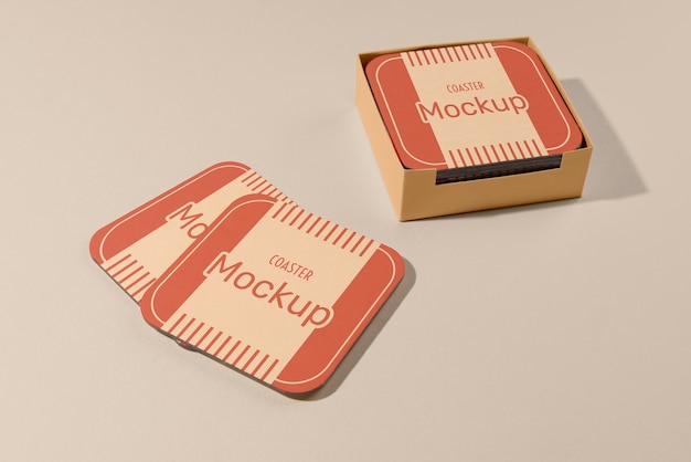 beverage coaster design mockup