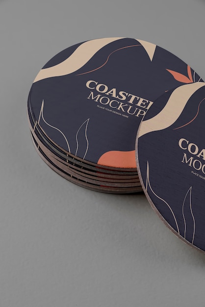 PSD beverage coaster design mockup