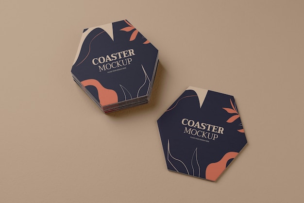 PSD beverage coaster design mockup