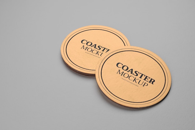 PSD beverage coaster design mockup