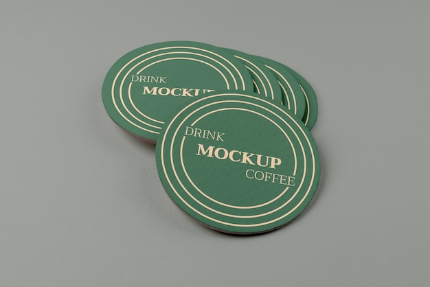 PSD beverage coaster design mockup