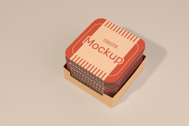 Beverage coaster design mockup