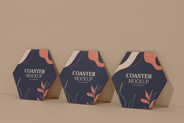 PSD beverage coaster design mockup