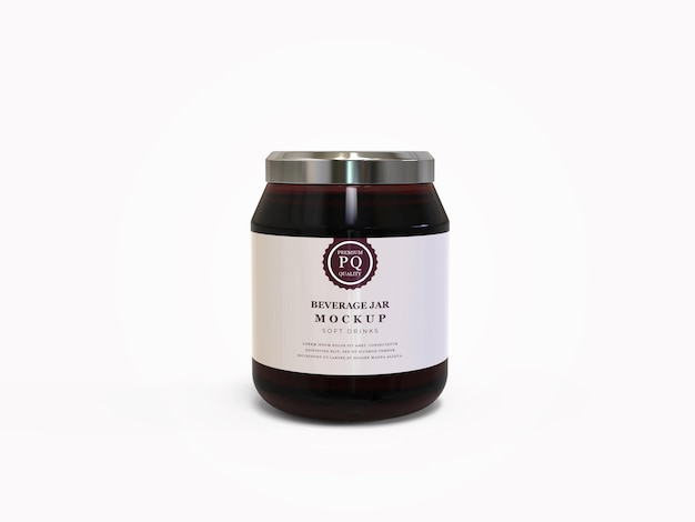 Beverage glass jar mockup
