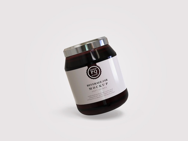 Beverage glass jar mockup