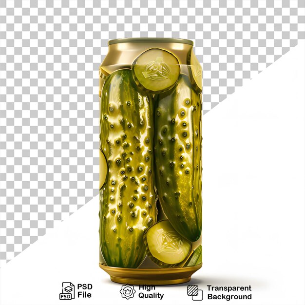 PSD beverage of pickles cucumber juice mockup isolated on transparent background with png file