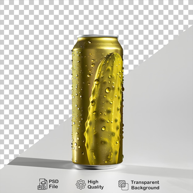 PSD beverage of pickles cucumber juice mockup isolated on transparent background with png file