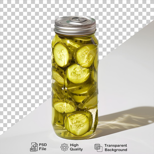 PSD beverage of pickles cucumber juice mockup isolated on transparent background with png file
