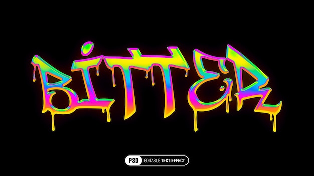 PSD bewerkbaar acid neon text effect