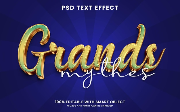 PSD bewerkbaar gouden premium grands 3d-stijl teksteffect