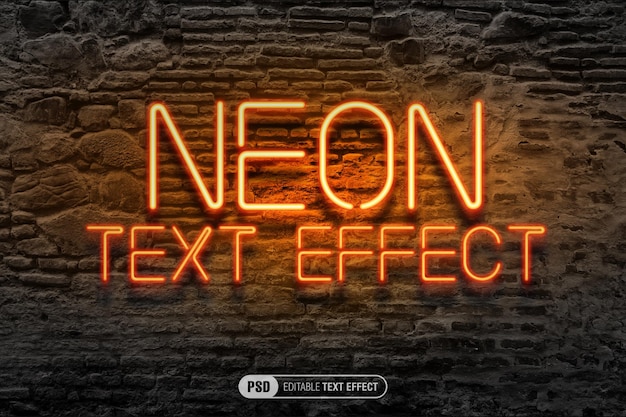 Bewerkbaar neon tekst effect