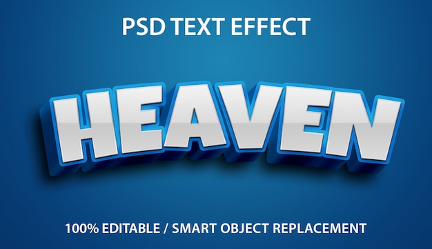 Bewerkbaar teksteffect Blue Heaven Premium