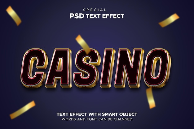 PSD bewerkbaar teksteffect casino slot en tekststijl gokken