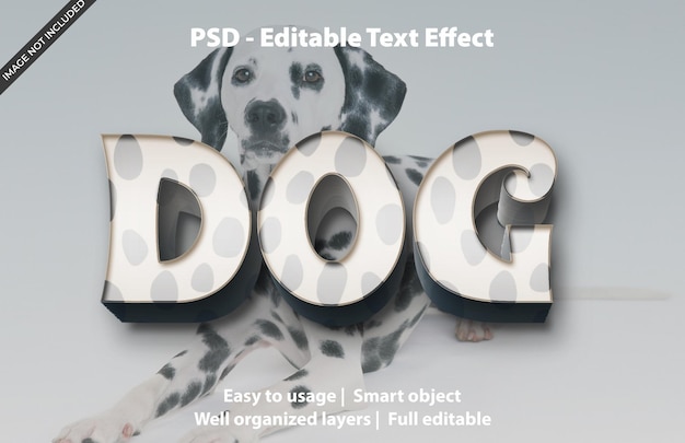 PSD bewerkbaar teksteffect dog premium