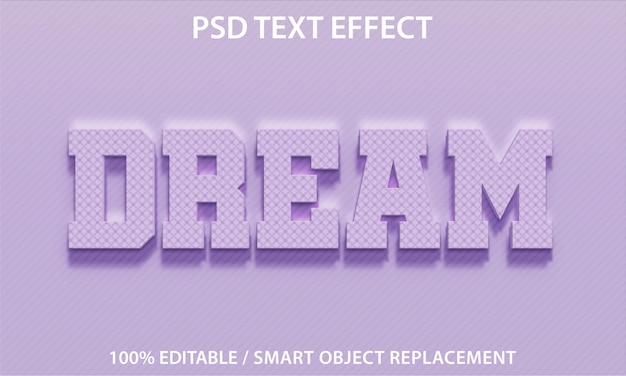 PSD bewerkbaar teksteffect dream premium