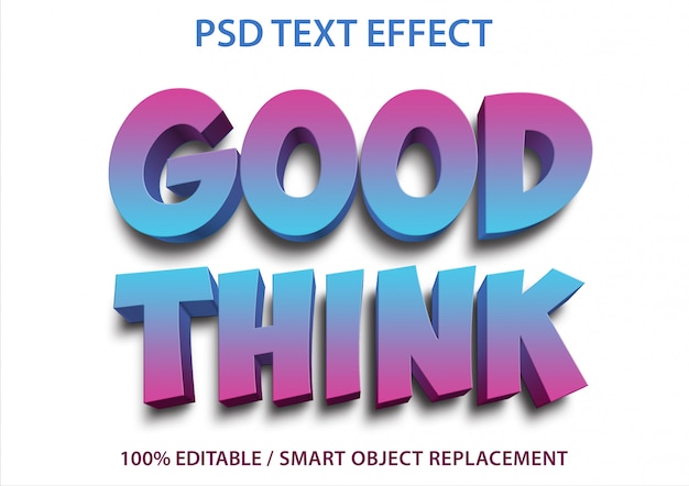 Bewerkbaar teksteffect good think premium