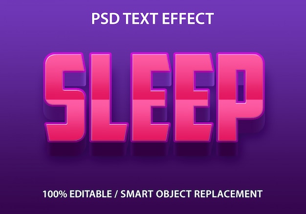 Bewerkbaar teksteffect sleep premium