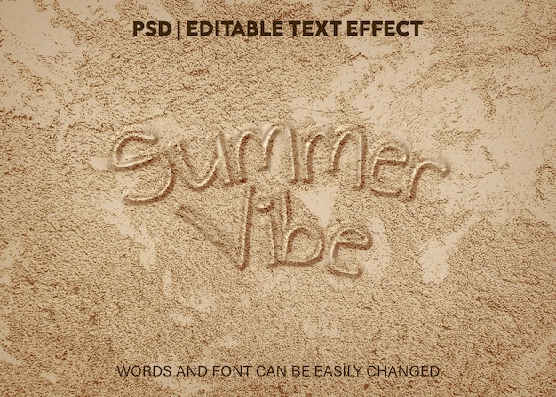 PSD bewerkbaar teksteffect summer vibe