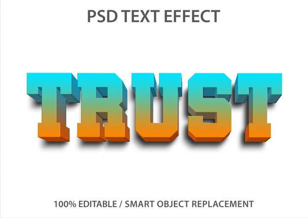 Bewerkbaar teksteffect trust premium