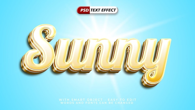 Bewerkbaar zonnig teksteffect met 3D-stijl