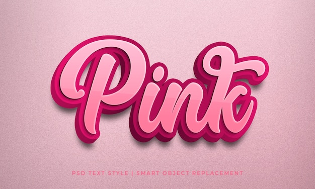 Bewerkbare 3d-tekststijl psd-effect met roze kleur