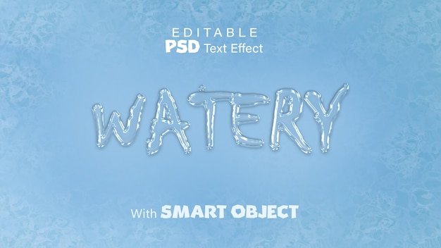 PSD bewerkbare clear water themed psd teksteffect