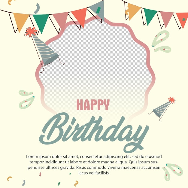 Bewerkbare Happy Birthday Banner-sjabloon voor uitnodigingen voor feesten