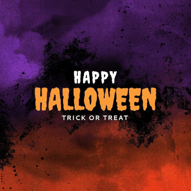 Bewerkbare Happy Halloween-postsjabloon voor sociale media