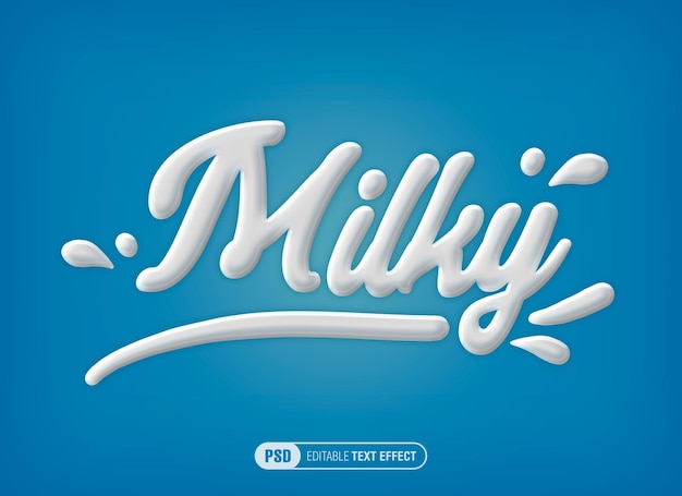 PSD bewerkbare milky text-effect