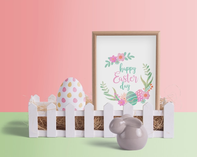 Bewerkbare scene creator easter mockup