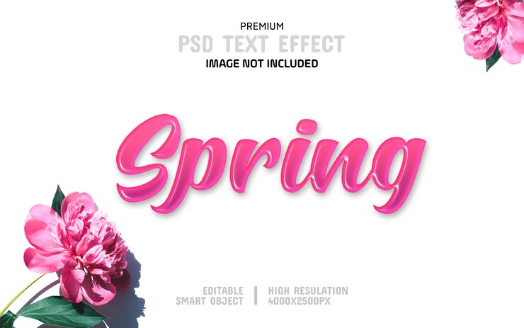 Bewerkbare Spring Text Effect Template
