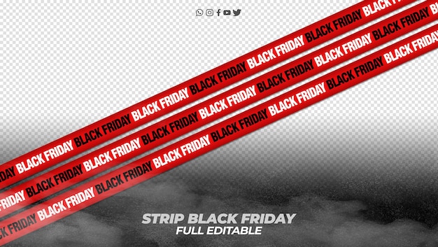 PSD bewerkbare strip voor black friday-composities