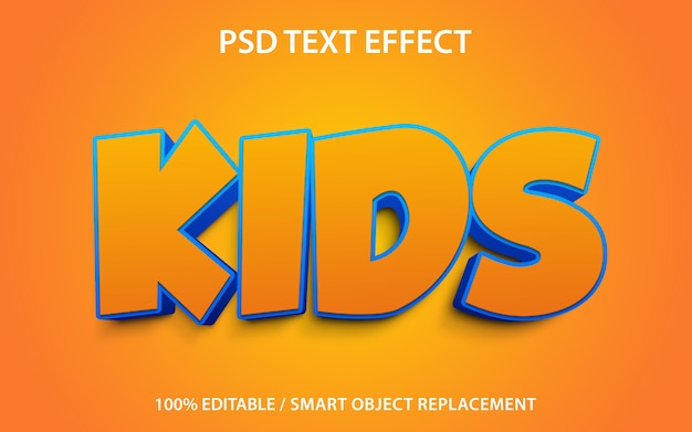 PSD bewerkbare teksteffect kids-sjabloon