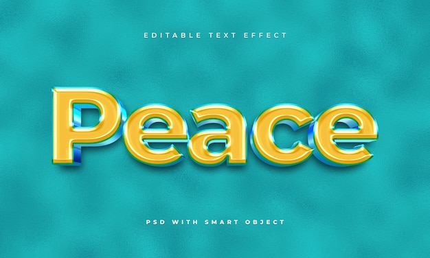 Bewerkbare teksteffectsjabloon voor vrede