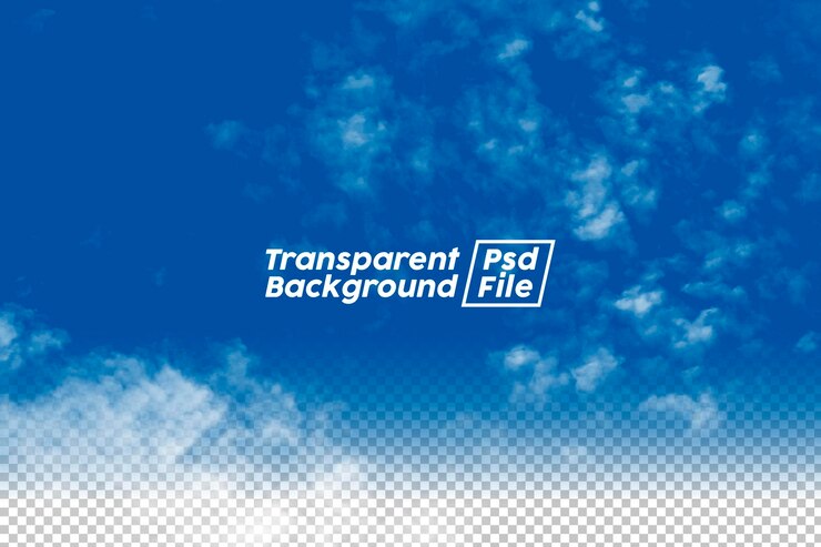 PSD bewolkte blauwe lucht met een doorzichtige achtergrond