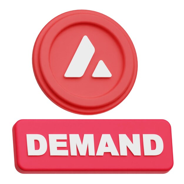 beyaz arka plan üzerinde izole edilmiş avalanche kripto coin 3D render simgesi