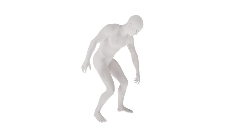 PSD beyaz plastik yüksek çözünürlüklü kavramsal insan 3d anatomi vücudu 3d render illüstrasyonu, izole edilmiş