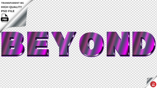 PSD beyond typography purple light text metalic psd transparent