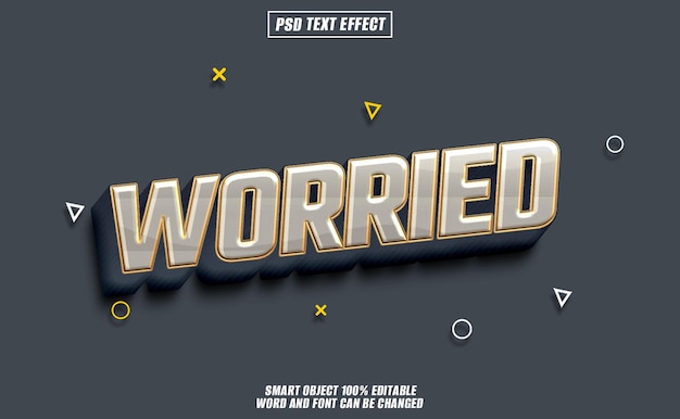 bezorgd tekst effect lettertype bewerkbare typografie 3d tekst