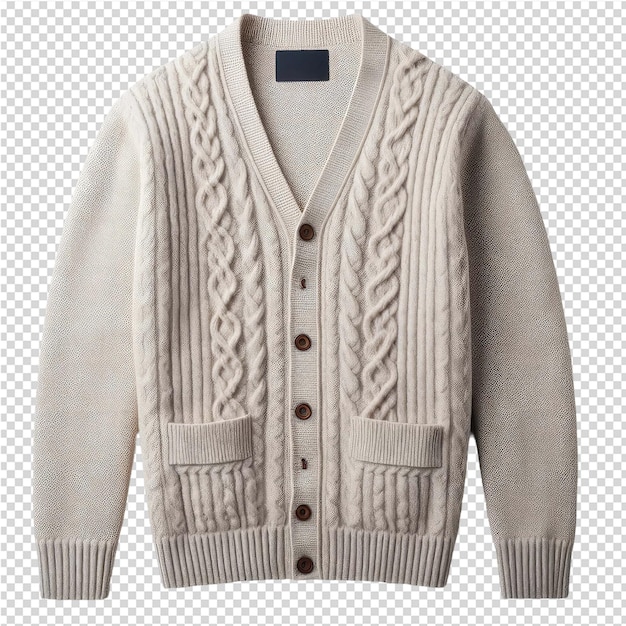PSD beżowy sweter z wzorem z przodu i prawej strony