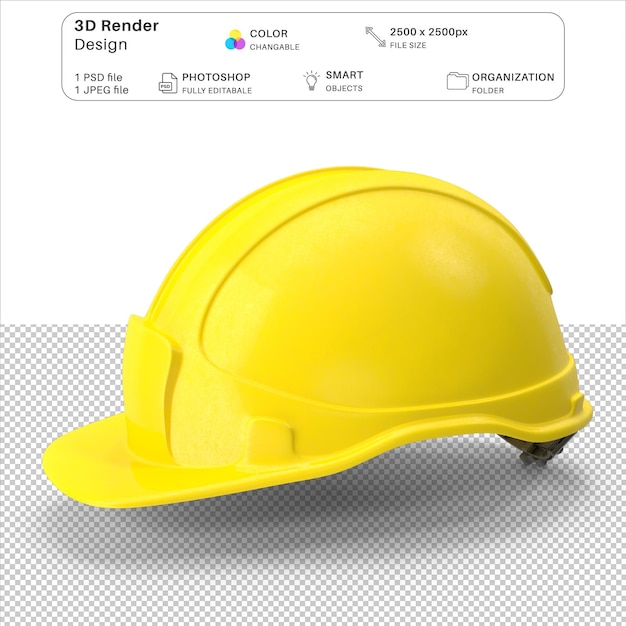 Bezpieczeństwo kask 3D modelowanie PSD