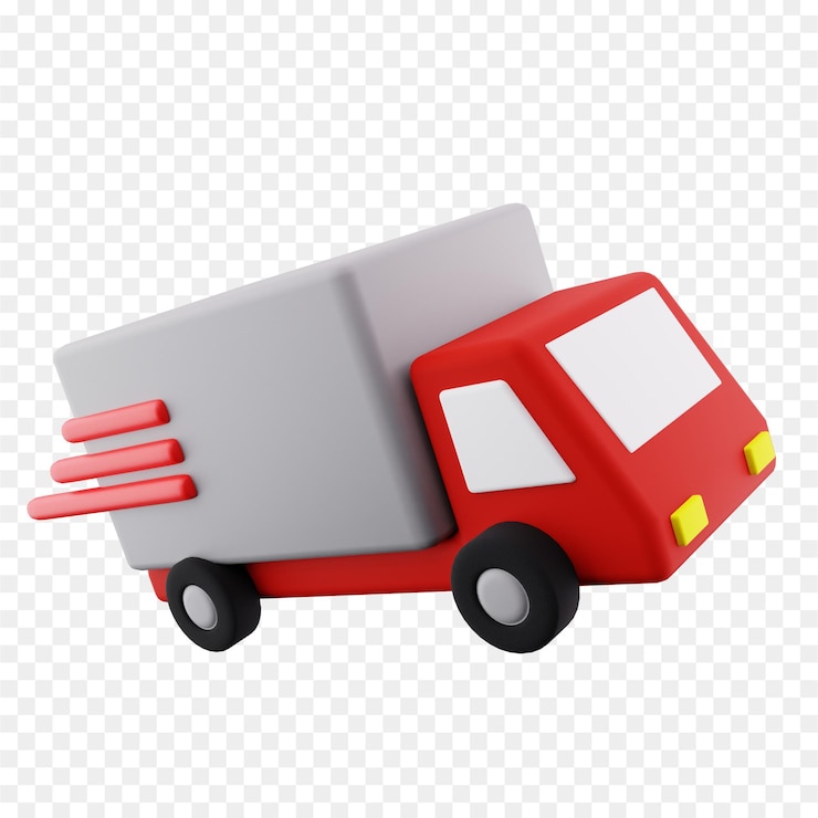 PSD bezpłatna dostawa van 3d ilustracja