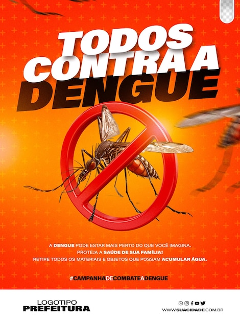 PSD bezpłatne media społecznościowe kampania zapobiegania dengi epidemii choroby komarów