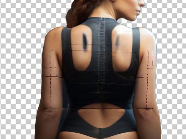 PSD bezpłatne zdjęcie z tyłu przedstawiające kobietę pozującą w kształcie ciała, kobiece piersi przed operacją plastyczną, mamoplastyką
