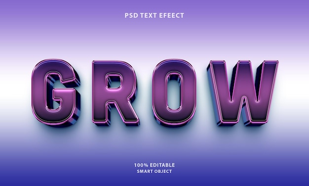 Bezpłatny efekt stylu tekstu psd grow