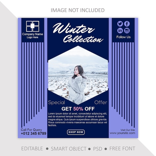 Bezpłatny Plakat Mody Psd Lub Zimowej Wyprzedaży